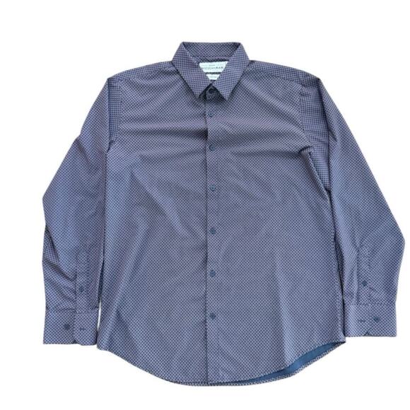 Mizzen+Main Men's Blue Long Sleeves Collared Trim Fit Button Down Shirt Size XL - Picture 1 of 5